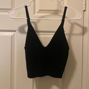 Black Crop Tank Top